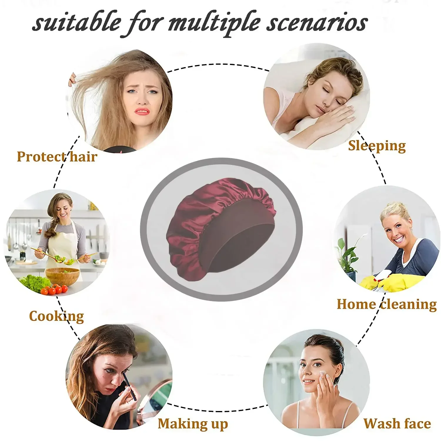 Hair Care Cap High Elasticity Wrapped Headscarf Beauty Shower Female Nursing Satin Sleeping