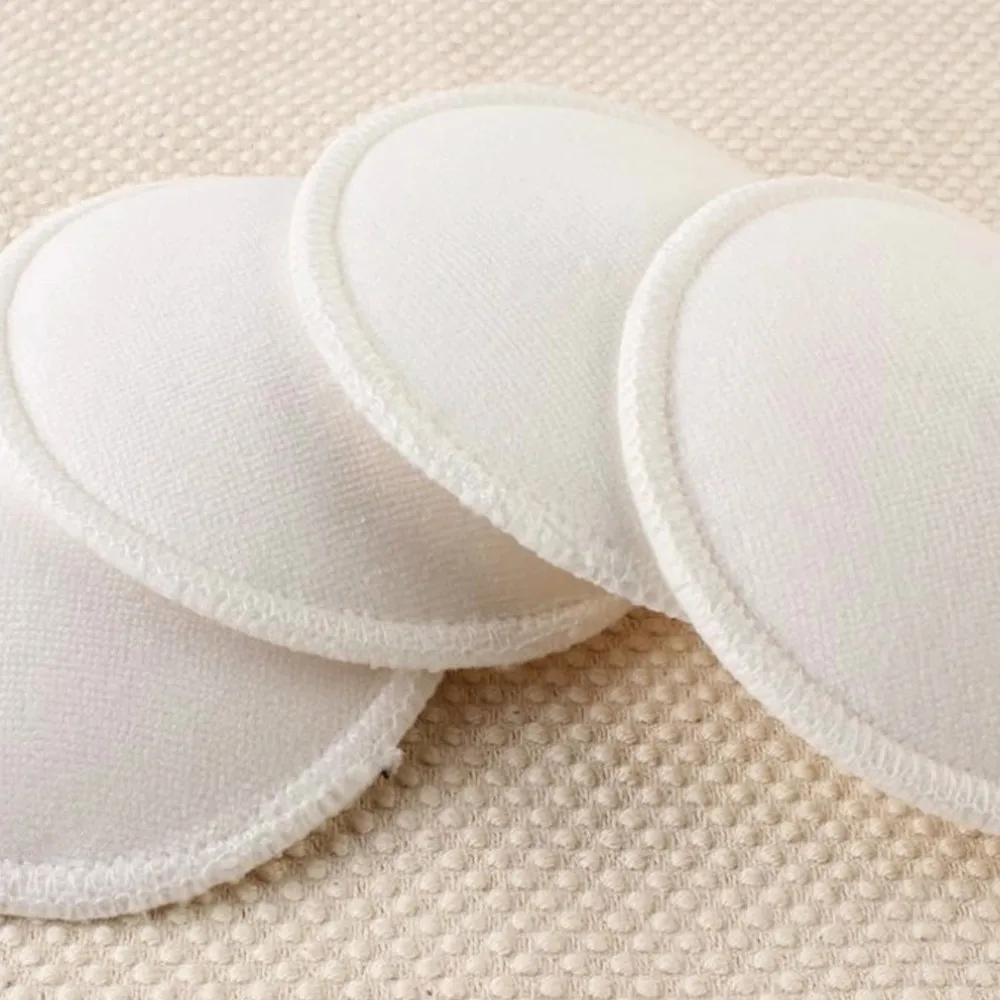 

4 Pcs New Bamboo Breast Pad Nursing Pads For Mum Washable Waterproof Feeding Pad Bamboo Reusable Breast Pads