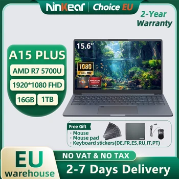 Ninkear A15 PLUS Laptop 15.6" IPS FHD AMD Ryzen 7 5825U Notebook 16G DDR4 +1TB PCI-E 57Wh Battery Windows 11 PRO Office Computer