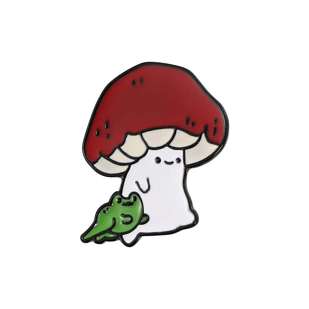 

Cartoon Fashion Mushroom and Froggo Collar Brooch Badge Pin Lapel Pin Lapel Brooch Enamel Pin Mushroom Brooches Brooches Pin