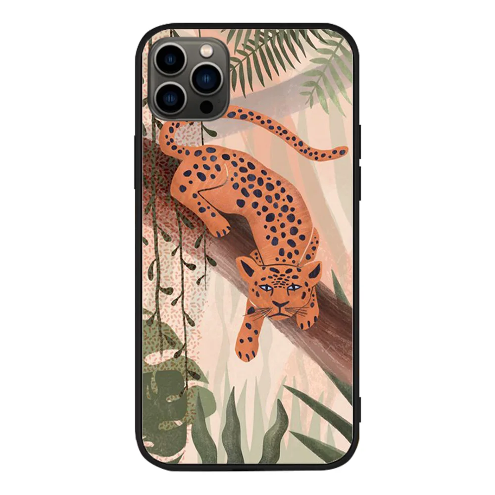 Cartoon Animal Cool Leopard PhoneCase For iphone 13PRO 12 11PROMAX 11 X XS XR XSMAX 6 plus 7 7Plus 8 8Plus Cover- S041cdd55541a4c8384f6d89dd83e6a0fy