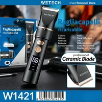 Ensemble de tondeuses à cheveux rechargeables/avec fil, tondeuse à cheveux électrique professionnelle avec peignes réglables (3-12 mm), moteur silencieux, pour hommes/femmes/enfants, usage domestique, rouge/bleu/noir/argent 1