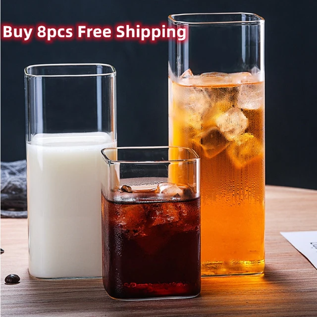 Square Alphabet Glass Cups Ice Coffee Glass Cup Stemless Wine Glasses  Transparent Office Wijnglazen Glassware Drinking AC50BL - Price history &  Review, AliExpress Seller - XZWY Store