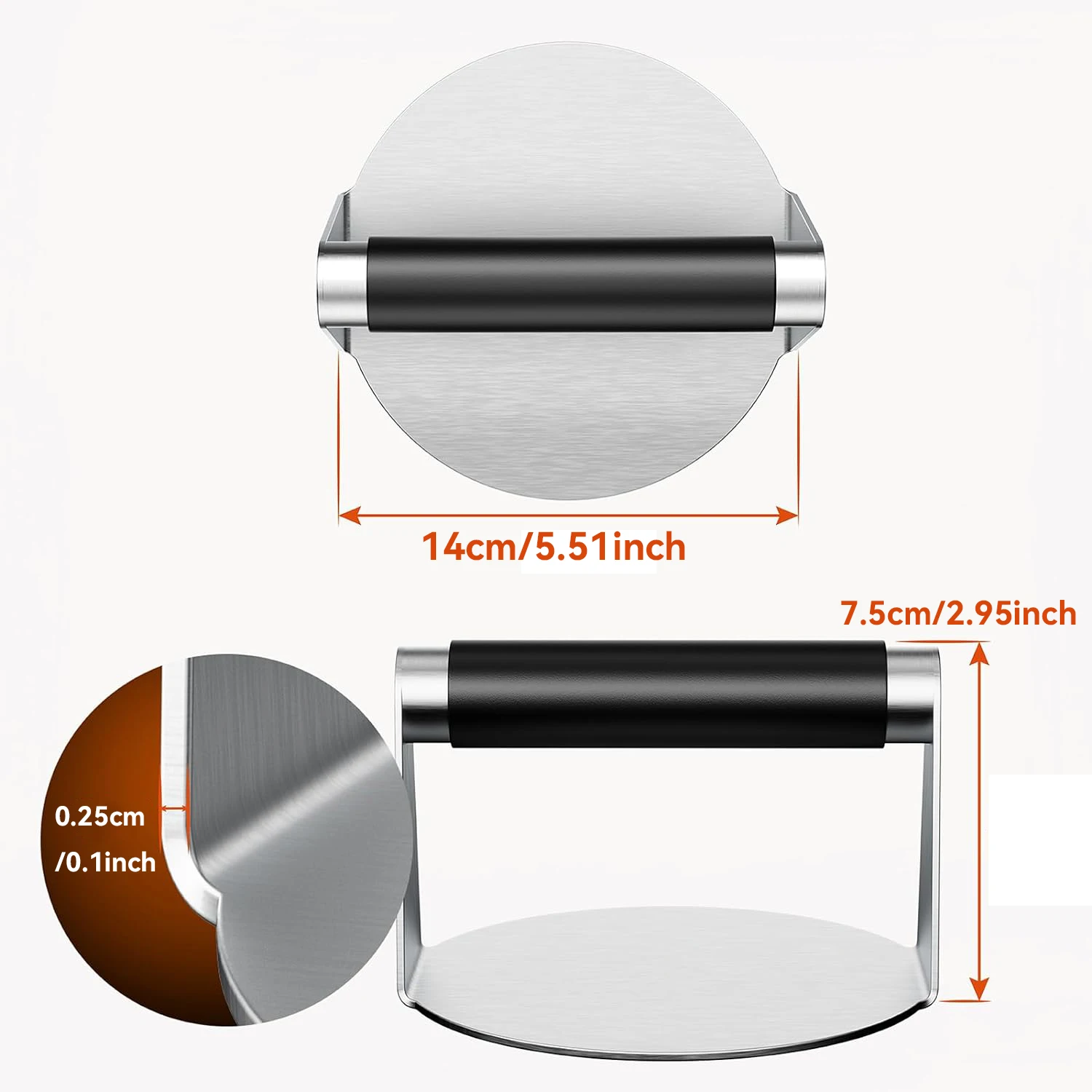 hamburger press Burger Press Hamburger Smasher Tool for Griddle Stainless Steel Ham Patty Press Anti-Scald Handle 5.5