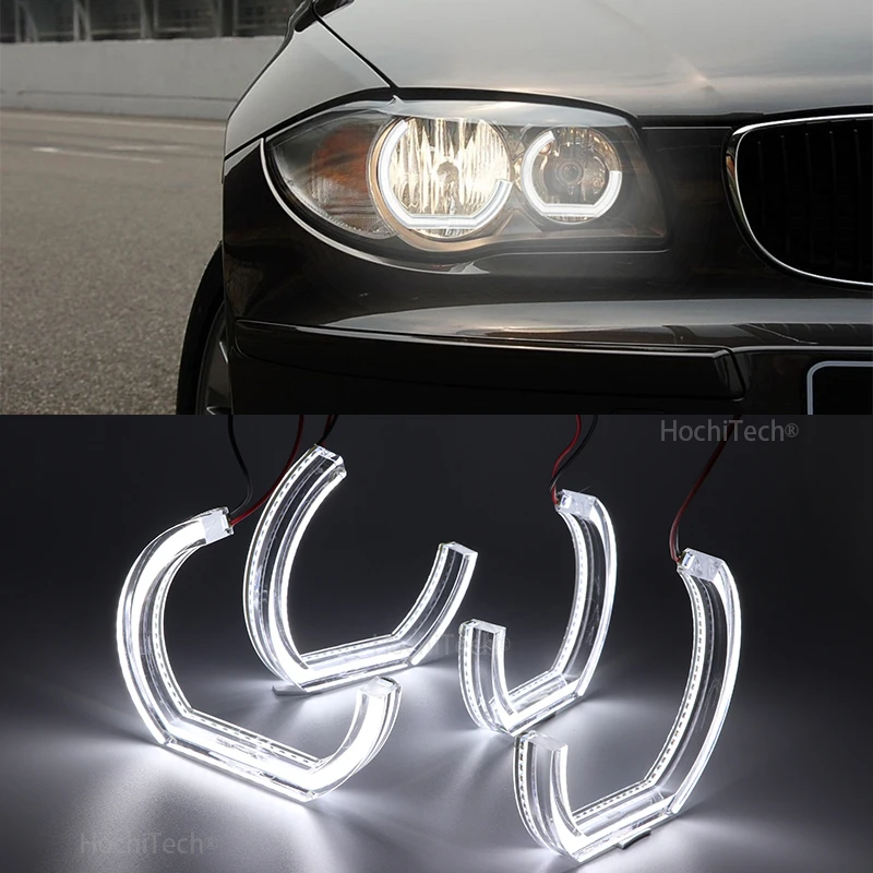 Dtm Led Angel Eyes Per Bmw Serie 1 E81 E82 E87 E88 Faro Alogeno Dtm Tipo Crystal Halo Car Light Fittings Modifica
