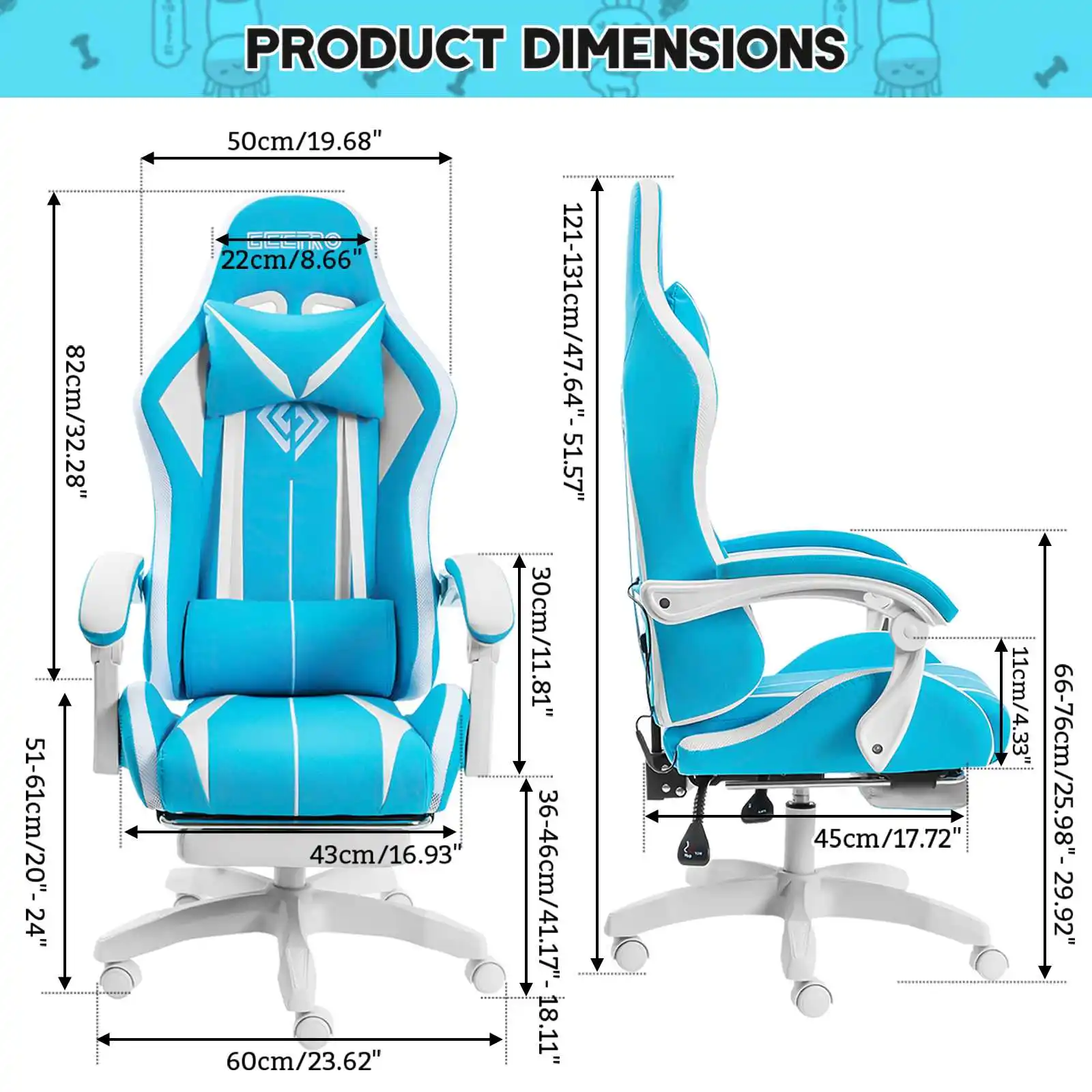 High Quality Gaming Chair RGB Light Office Chair Gamer Computer Chair Ergonomic Swivel Chair 2 Point Massage Gamer Chairs 6