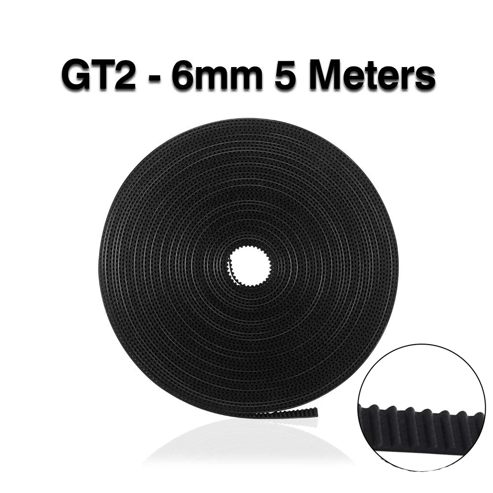 Aokin GT2 Belt For 5 Meters GT2 Timing Belt 6mm Width Fit For 3D Printer RepRap Mendel Rostock Prusa Creality CR-10 Ender 3 Anet 4 шт подшипники для 3d принтера reprap mendel rjmp‑ 01 ‑ 12
