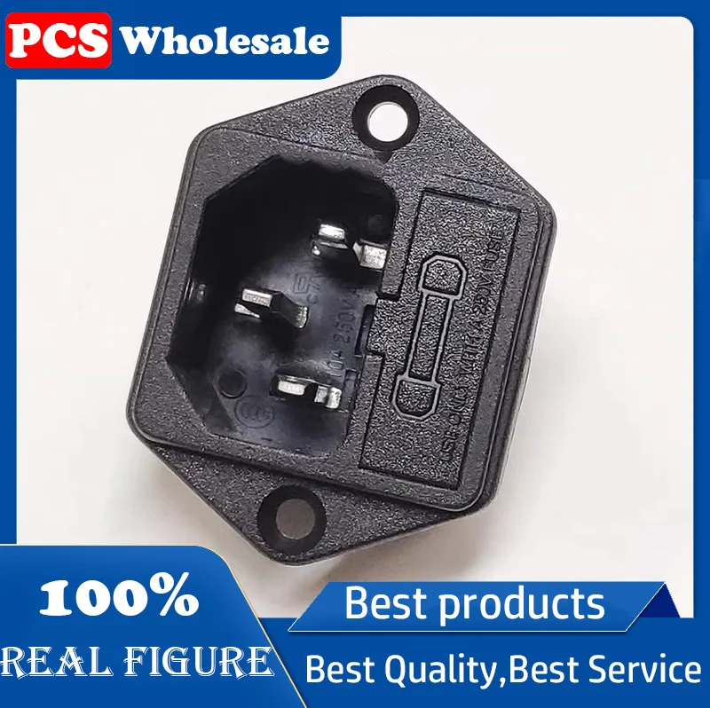AC power socket panel mounting with lug fixation C14 figure-shaped 2-in-1 socket with insurance JR-101-1F