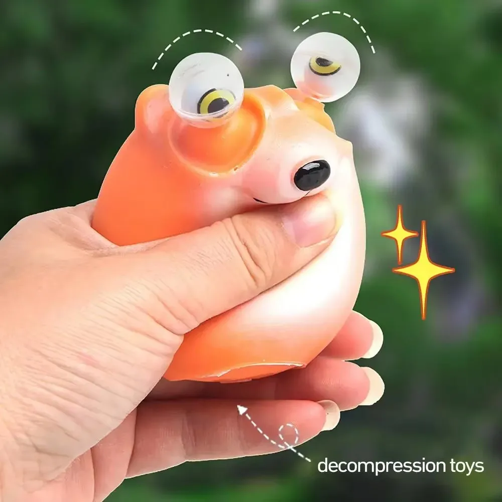 Popping out Eyes Animals Pop out Eyes Portable Dog Figurines Highly Elastic Cretive Gifts for Living Room Bedroom Computer Desk