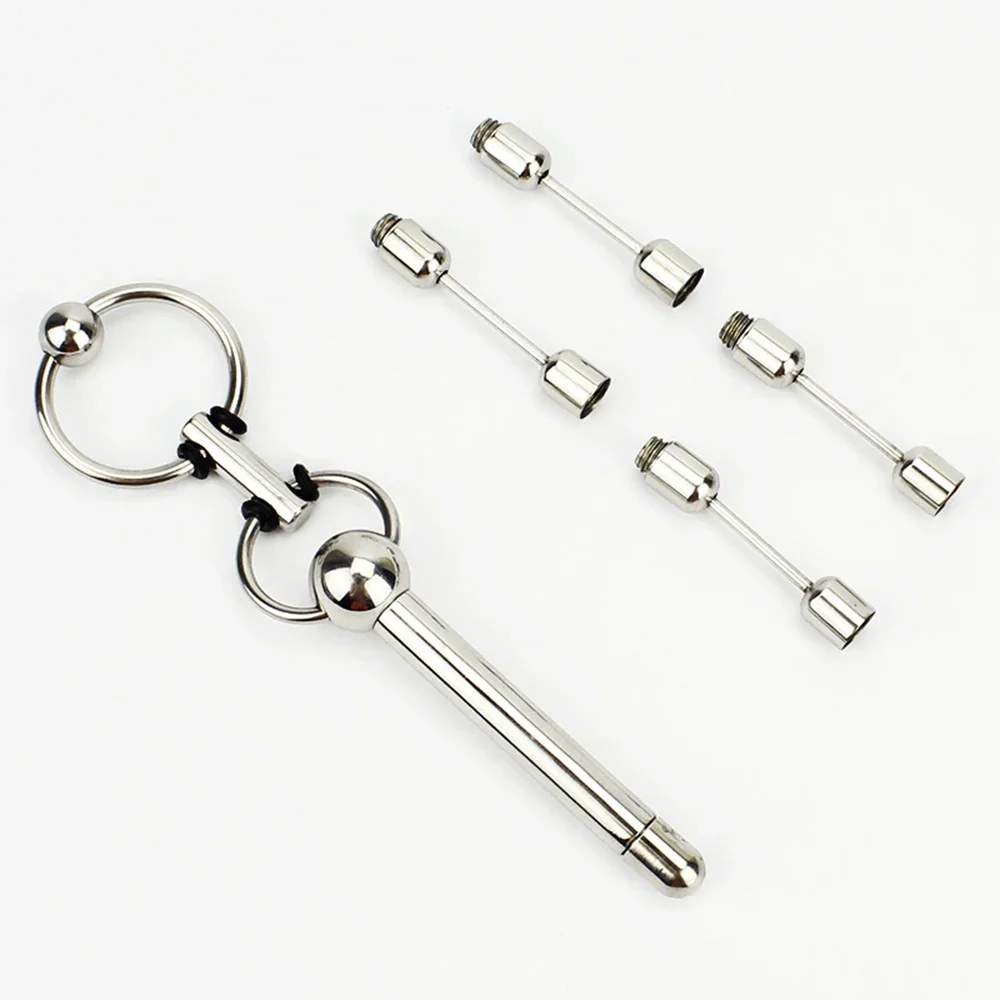 Urethral Sounding Stainless Steel Penis Plug Stretching Male Chastity Device Urethral Dilators bdsm Adult Game Sex Toys 230mm 18