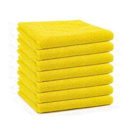 Premium Multi - Color Microfiber Cleaning Cloth Set - 12 Pack - 12pcs (Yellow)