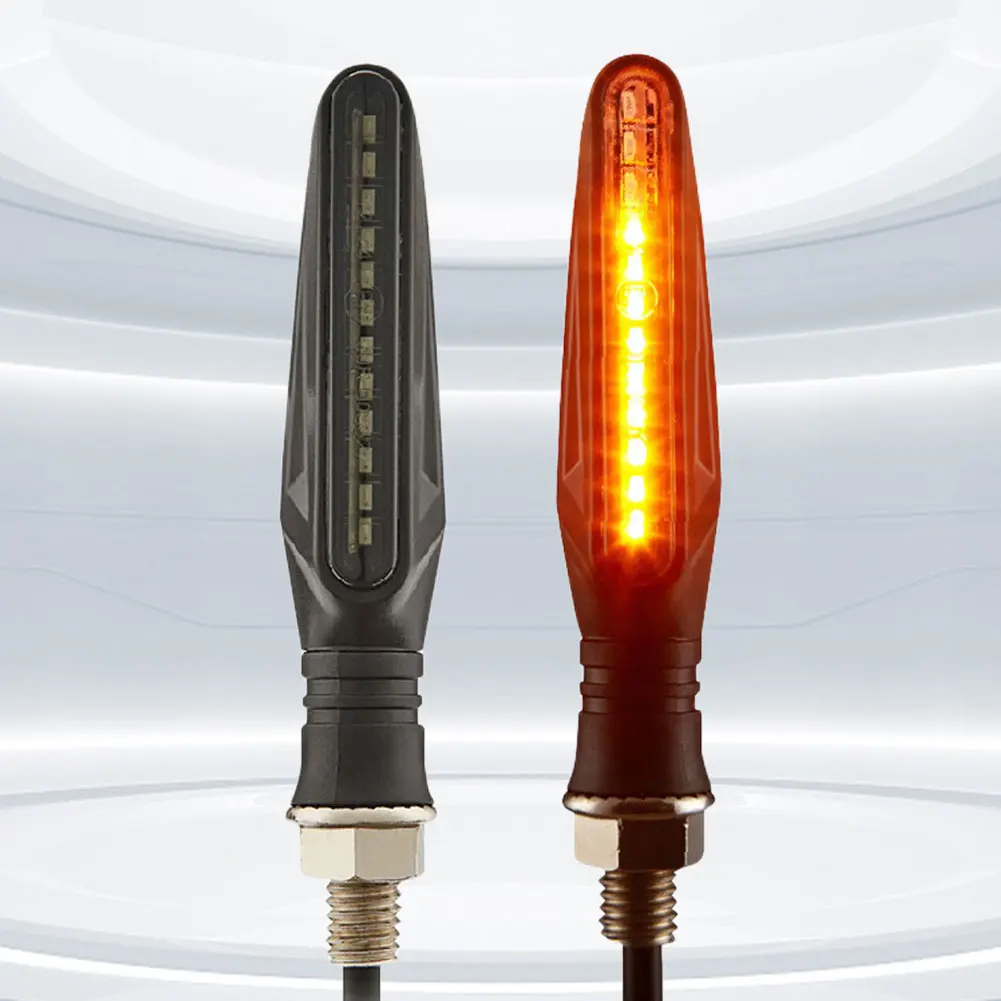 2pcs Motorcycle LED Turn Signals Light 12V 12LEDS Daytime Running Lights High Brightness Universal for Motorcycles Beach Bikes