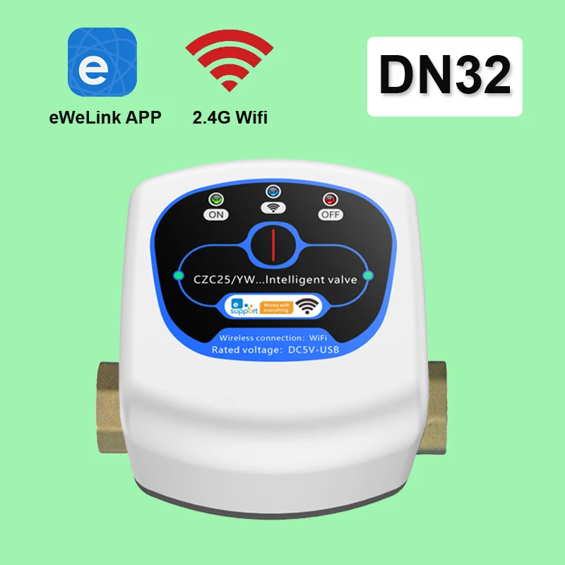 Ewelink APP Wifi Smart Water Valve DN32 Body Removable Remote Timer Automation Controller Support Alexa Google Assistant