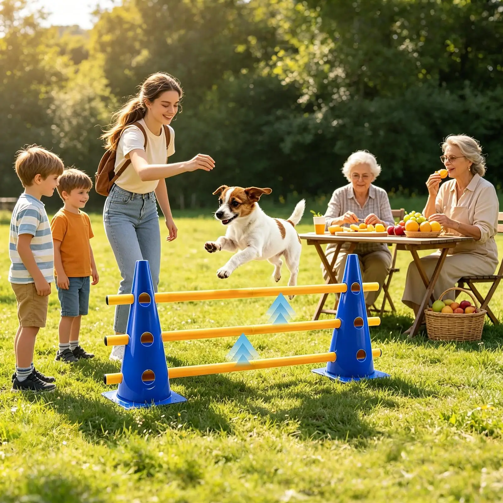 Set per Percorso Agility per Cani, Ostacoli e Coni, Attrezzatura per Esercizi, Set da Giardino per Cuccioli e Cani di Piccola, Media e Grande Taglia - immagine 2