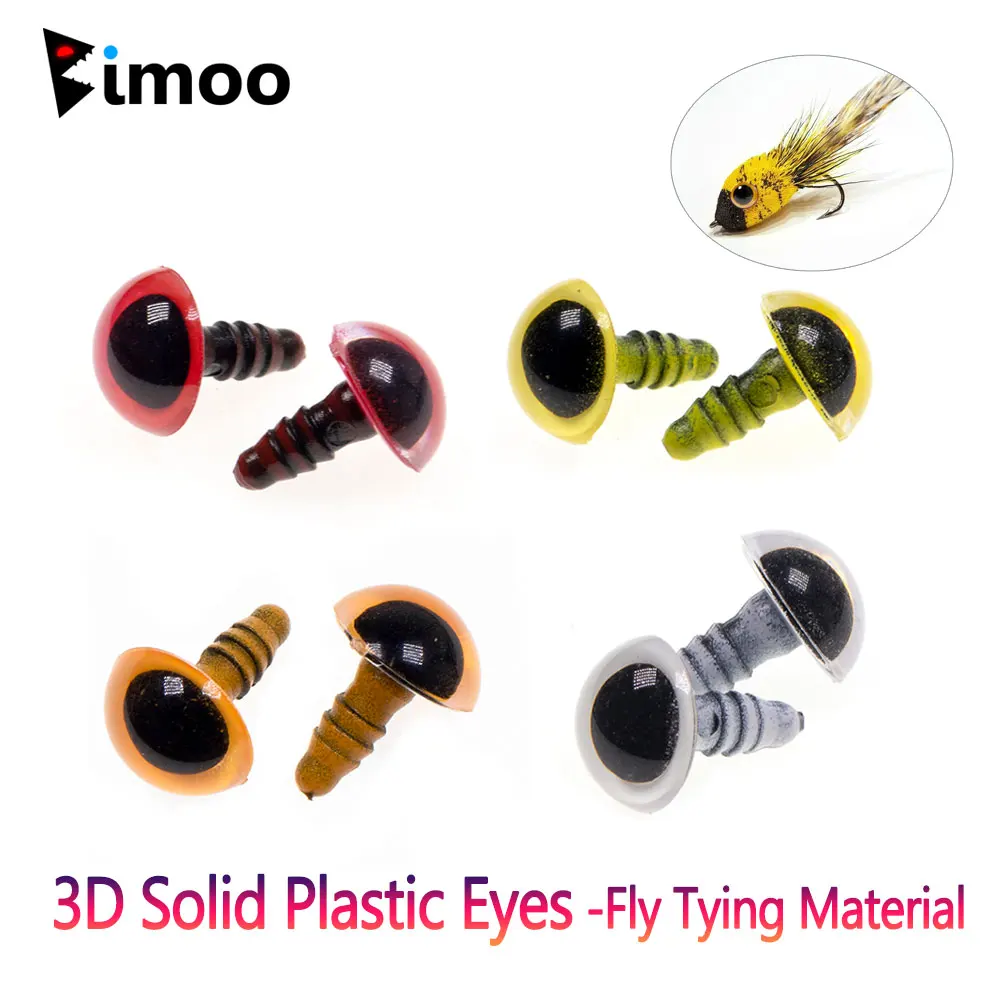 Bimoo 40Pcs 3D Occhi In Plastica Solida Con Topo A Vapore Bass Bug Big Saltwater Streamer Materiale Per La Costruzione Di Mosche Luccio Bass Esche Da 