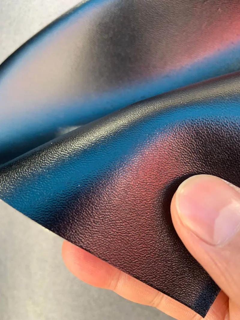 Black 1.4MM Thick Nappa Texture Microfiber Leather Materials