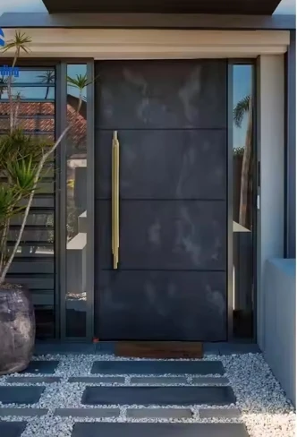 DS American modern style front security door long handle pivot door high standard security entrance door 5