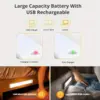 1pc LED Motion Sensor Cabinet Light, USB Rechargeable Night Counter Closet Light, Adjuastable Color,Different Size Available 3