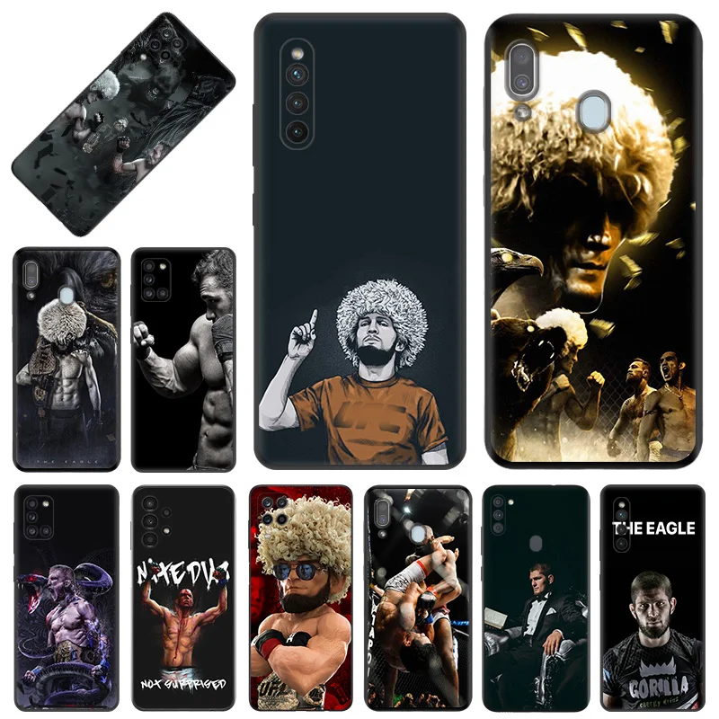Custodia Per Telefono Anti-Goccia Nera Opaca Per Samsung Galaxy S24 Ultra S23 Fe S22 S21 S20 S10 Note20 Khabib Nurmagomedov Boxing Cover