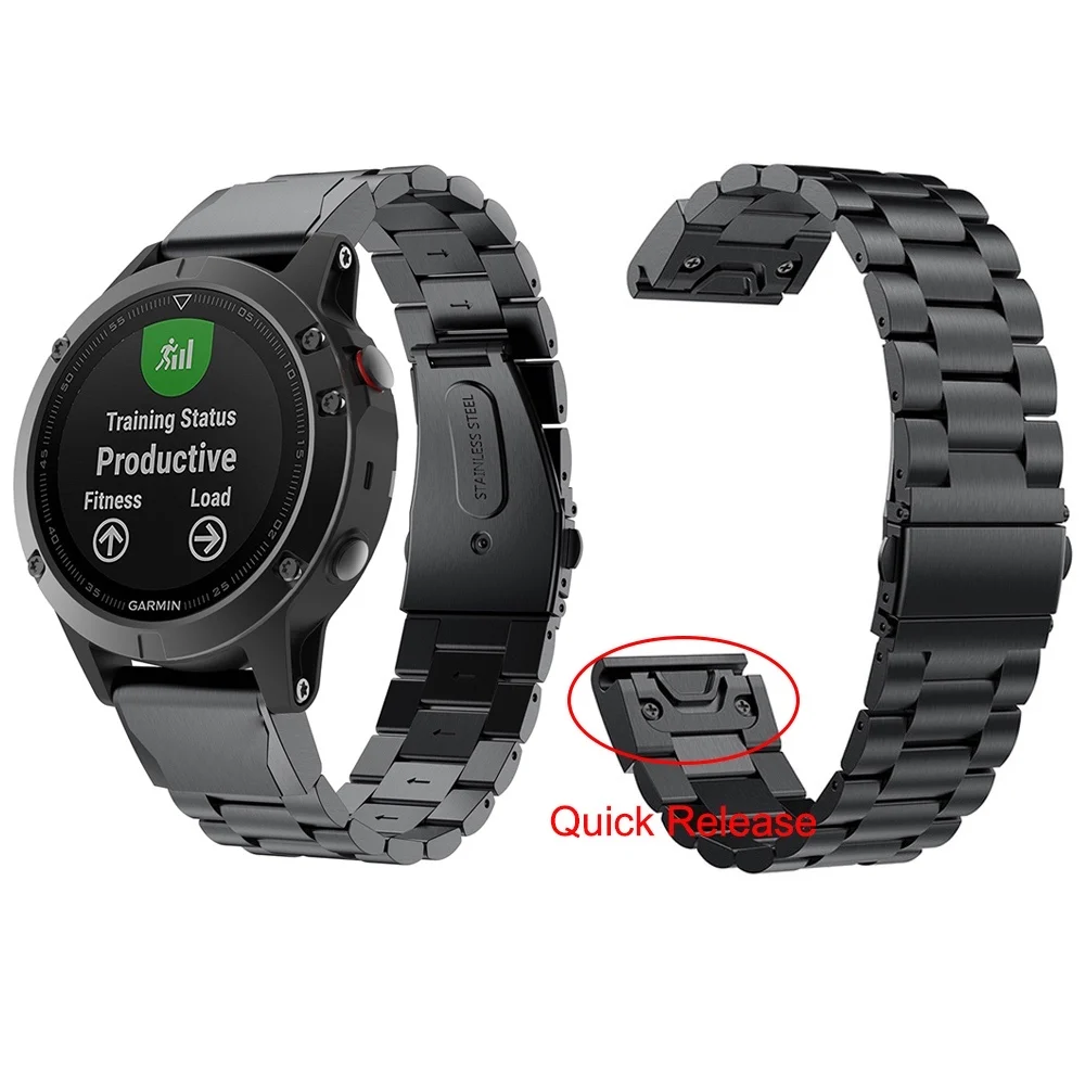 

26mm Stainless Steel Wrist Band Strap For Garmin Fenix 6X Pro 5X Plus 3HR TACTIX DELTA Easy Fit Metal Watchband Bracelet Straps
