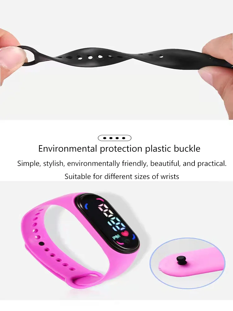 Children's Watches for Kids LED Electronic Display Watch Cartoon Girls Boys Cute WristWatch Sport Waterproof Women Student Gifts