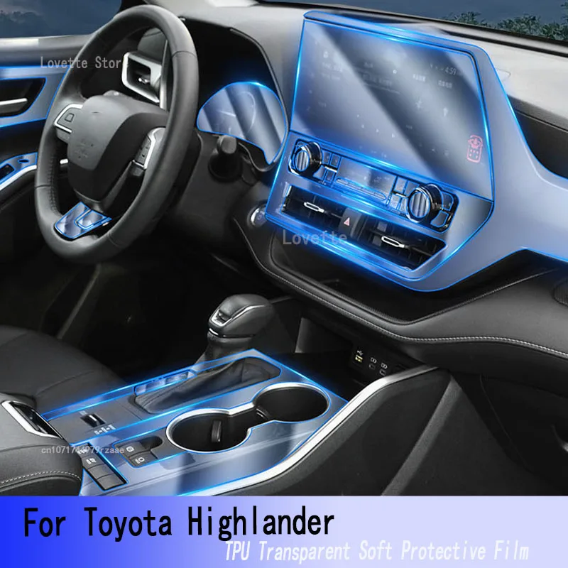 

For Toyota Highlander 2020-2023 Car Interior Gear panel Dashboard Gps Navigation Screen Transparent TPU Protective Film