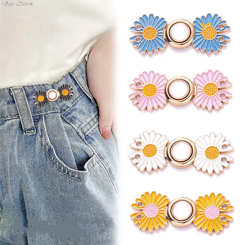 

5pcs Skirt Pants Adjustable Metal Waist Tightening Detachable Button Waist Clip Vintage Cheongsam Buckle Clothing Accessories