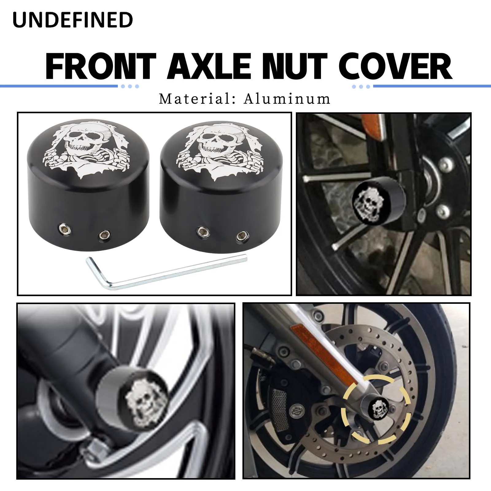 오토바이 해골 프론트 액슬 너트 커버 볼트 캡, 할리 투어링 일렉트라 글라이드 다이나 로우 라이더 팻 밥 스포스터 XL883 XL1200 