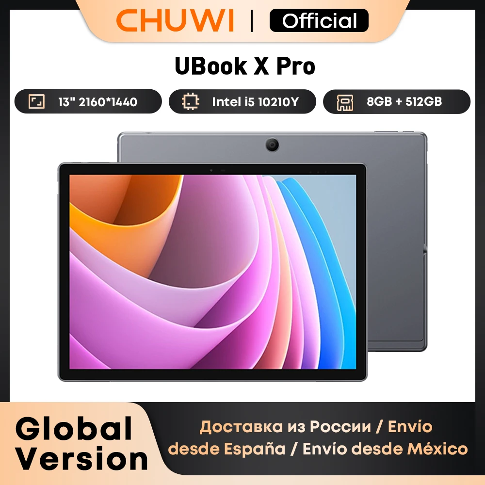 

CHUWI UBook XPro Tablet PC 13'' Core i5-10210Y Laptop 8GB RAM 512GB ROM Windows 11 Tablets 2.4G/5G WiFi Support Keyboard Stylus