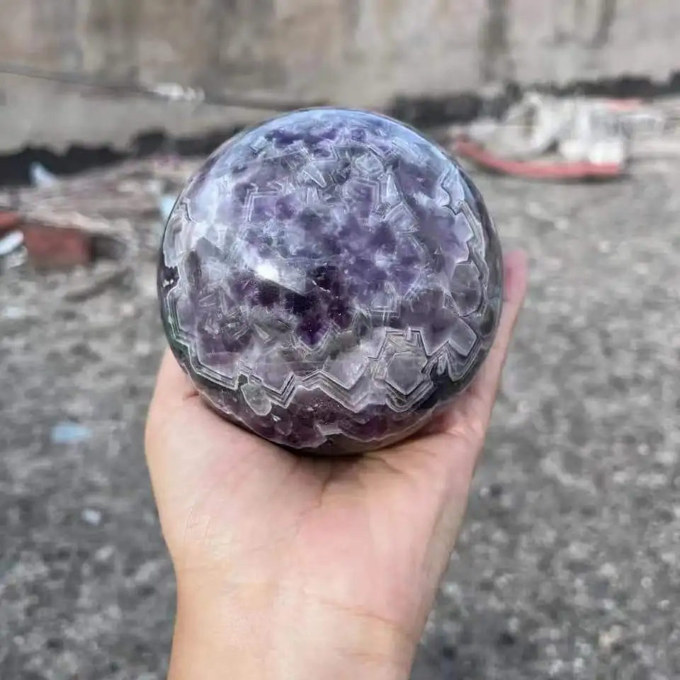 

natural dream amethyst big size spheres for sale natural amethyst with banding