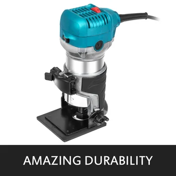 VEVOR Wood Router Wood Trimmer Machine Electric Hand Trimmer 30000RPM Power Carpentry Tool Woodworking Trimming Grooving Carving 3
