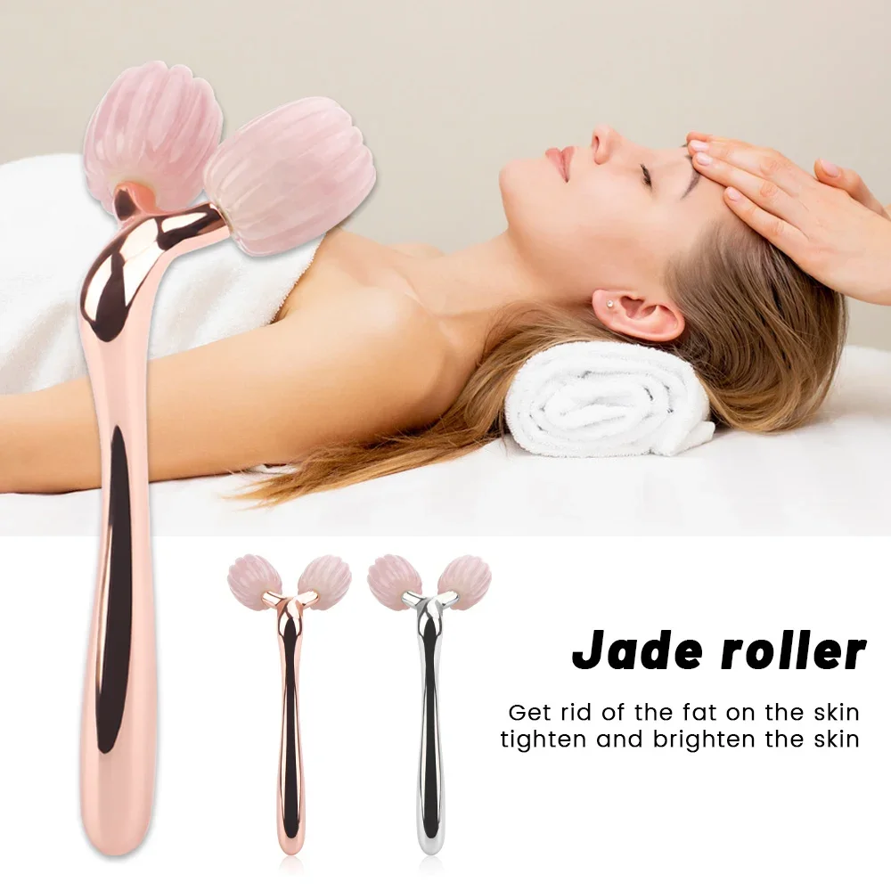 Wrinkle Remover Face Roller Massager Instrument 3D Face Lift Full Body Relaxation 360 Rotate Facial Jade Roller for Face Slim