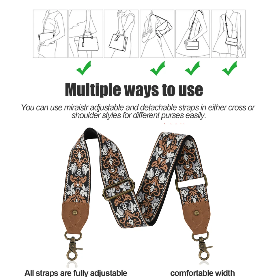 XLKJ Sangle D'épaule Large Réglable, Sangle De Sac à