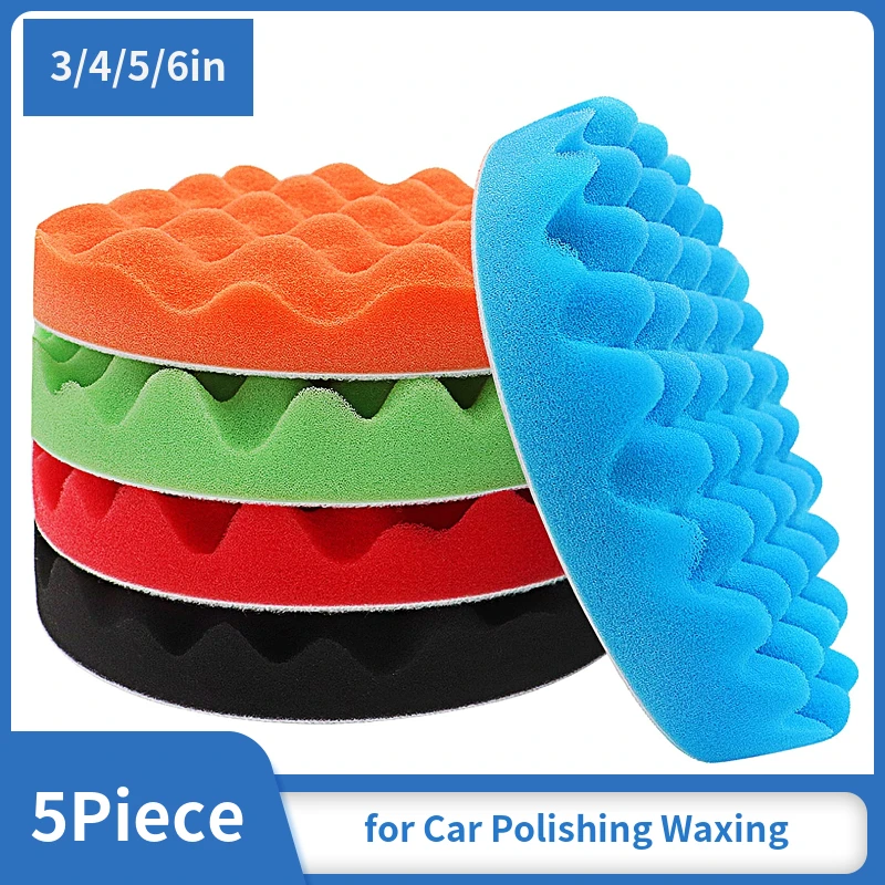 Car Polishing Sanding Waxing Pads for Drill 5Pcs for Auto Car Polishers 3/4/5/6Inch
