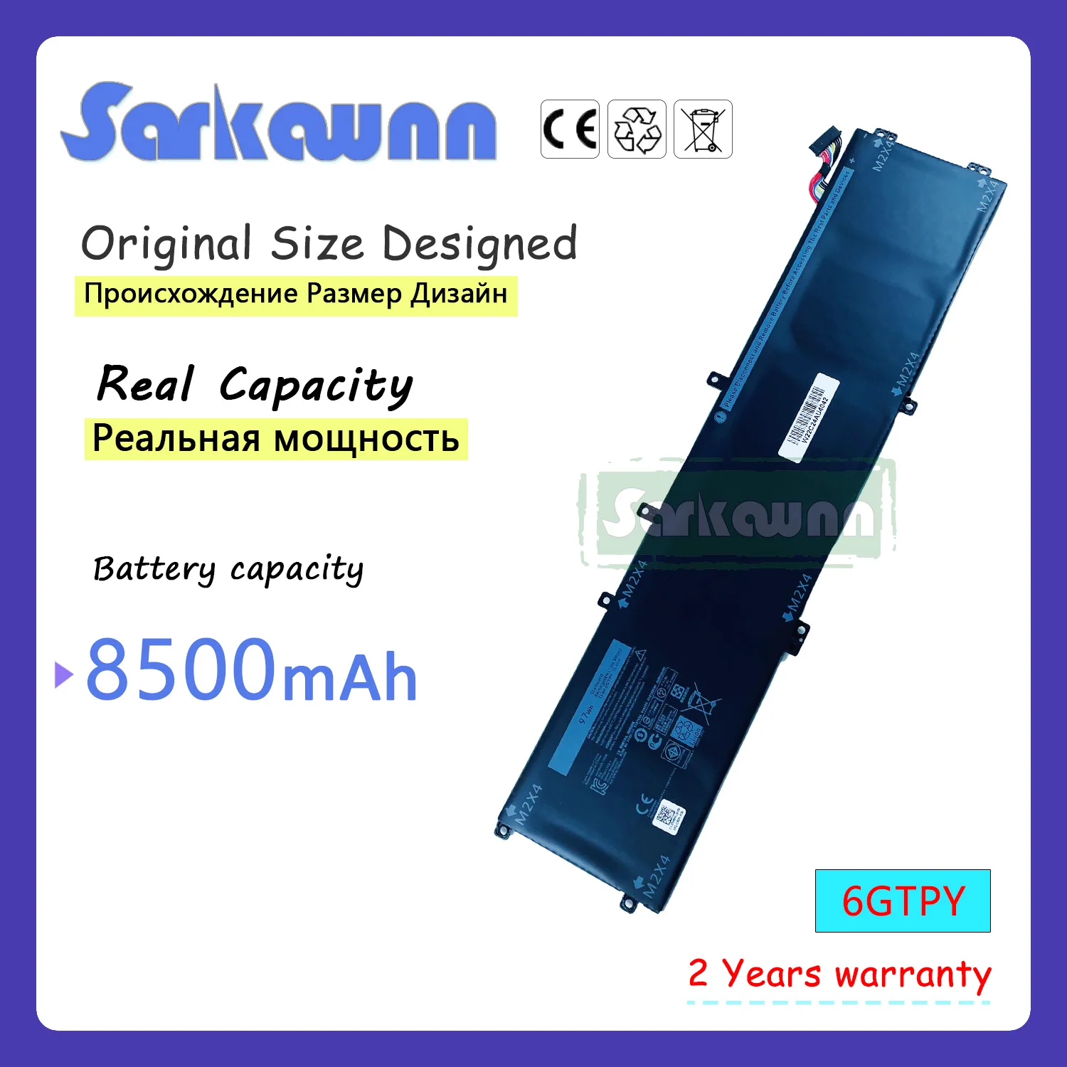 Sarkawnn 11.4V 97Wh M5510 M5520 9550 9560 6Gtpy Batteria Del Computer Portatile Per Dell Xps15 9570 9560 9550 Di Precisione 5530 5520 5510