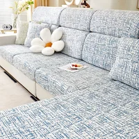 Cool Feeling Ice Silk Sofa Cover All-inclusive Universal Summer Living Room Sofa Cover Thickened Stretch Anti-slip Dust-proof 1