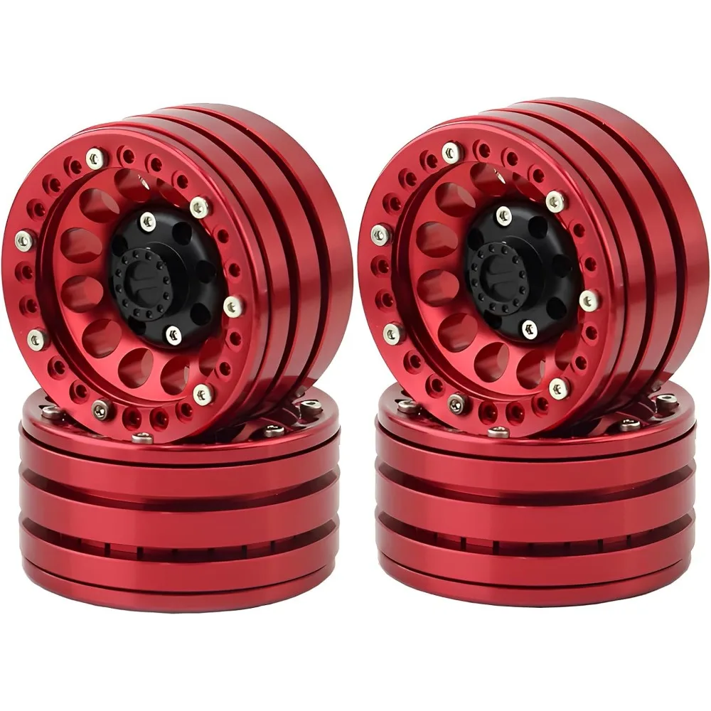 4 Pcs 1.9 Beadlock Aluminum Wheels for 1/10 RC Crawler TRX4, TRX6 ...