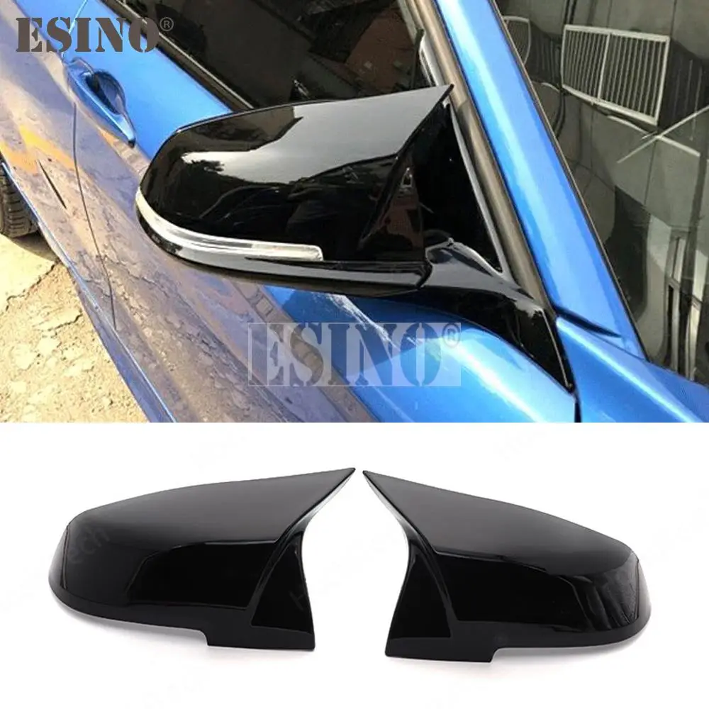 

2 x ABS Bright Black Oxhorn Rearview Side Mirror Replacement Covers Cases For BMW F20 F21 F22 F23 F30 F31 F34 F32 F33 F87 E84