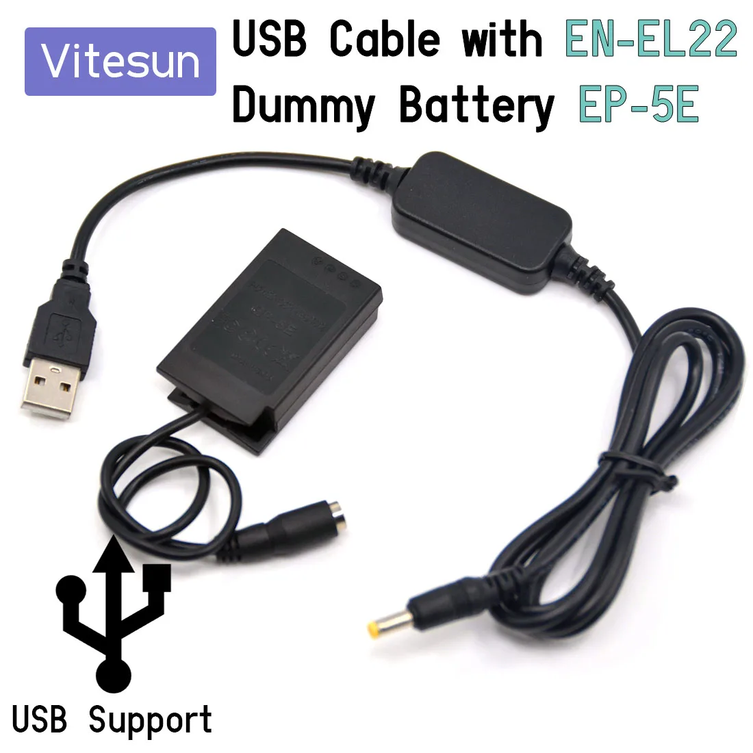 

Внешний аккумулятор Vitesun 5 в с USB-кабелем и внешним аккумулятором ENEL22 для камеры Nikon 1 J4 S2 1J4 12