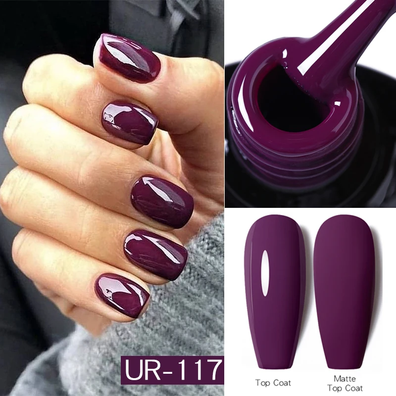 UR SUGAR 7.5ml Color Gel Nail Polish Purple Red Nude Semi Permanent Soak Off UV LED Nail Art Varnishes Manicure