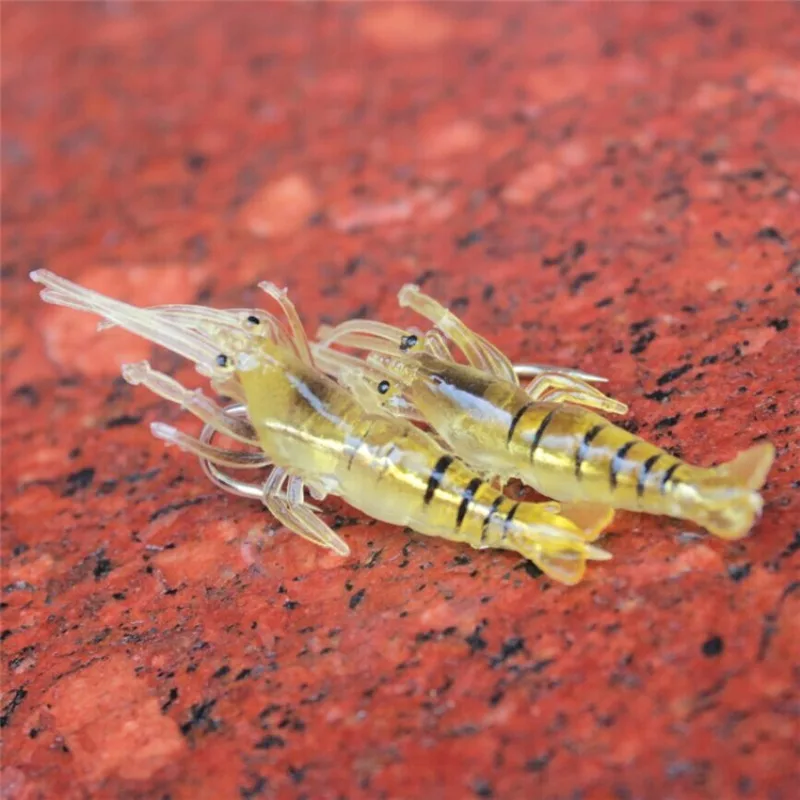 Bionic Fake Shrimp Roadrunner with Hooks Small Grass Shrimp Glow-in-the-dark Soft Lure Fake Lure Crossbait 4/10pcs fishing lure