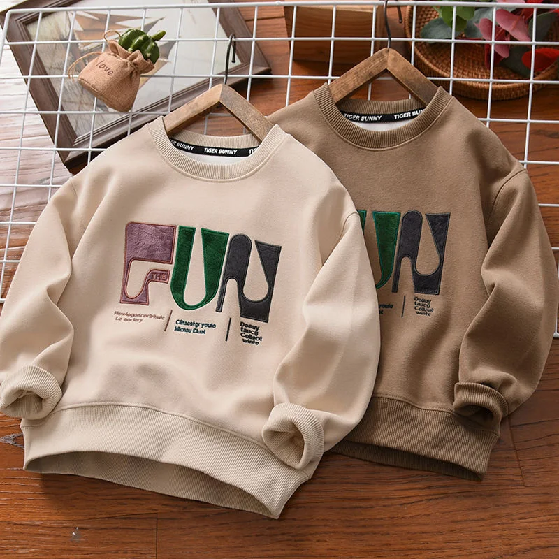 

Boys Hoodies Sweatshirts Cotton Tops Outwear 2023 Letters Spring Autumn Kids Teenagers Uniforms Children's Clothing