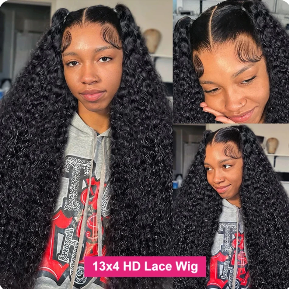 Human Hair Wig Glueless Water Wet and Wavy 13x4 Lace Closure Wigs Human Hair Lace Front Wig Human Hair Deep Wave Frontal Wigs For Black Women human hair wig lace front wig human hair wigs front lace wig