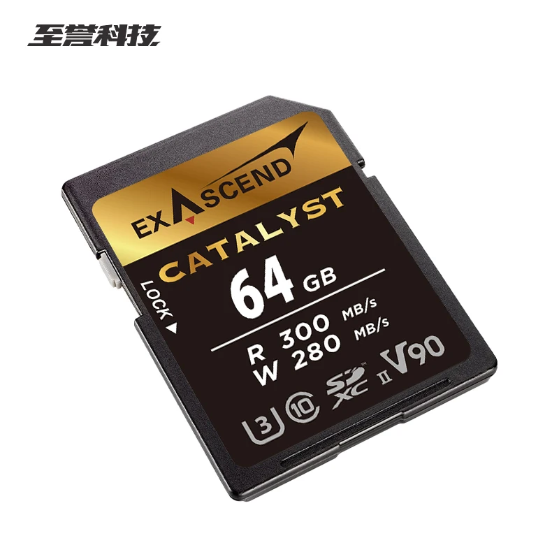 Exascend ī޶  SD ī, 64GB V90 UHS-II Catalyst ø, 128GB U3 б ӵ, ִ 300 mb/s SDXC Ŭ 10 ޸ ī