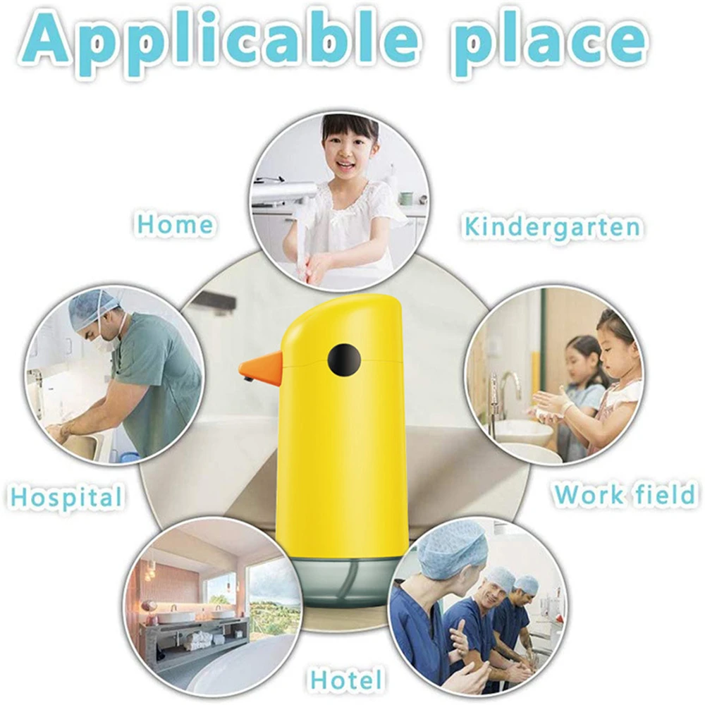 Automatic Foam Soap Dispenser for Kids Cute Duck Shape Liquid Soap Dispenser 220ml Bathroom Smart Touchless Hand Washing Machine 3