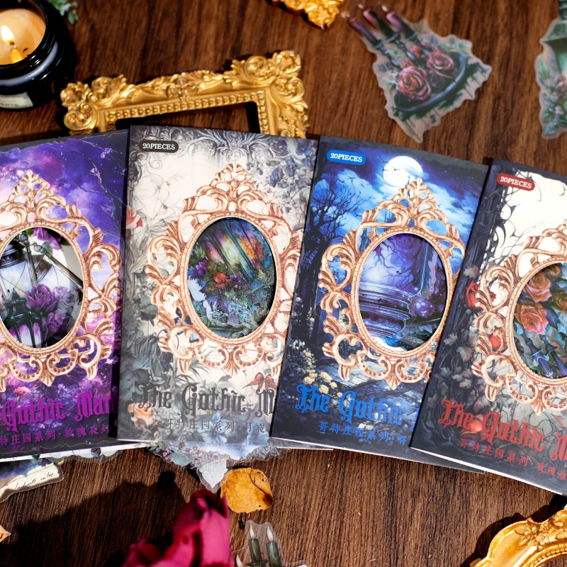 

8SETS/LOT Gothic Manor series markers photo album decoration PET sticker