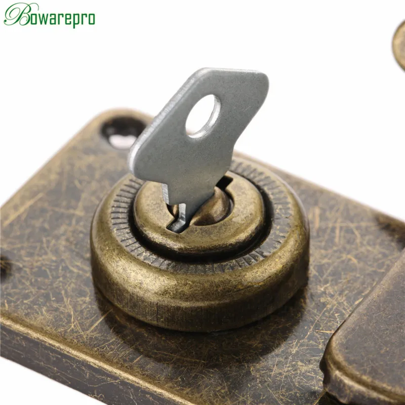 Furniture Hardware Antique Box Latches Decorative Hasp Vintage Jewelry Wooden Box Suitcase Hasp Latch Toggle with Key and Screws