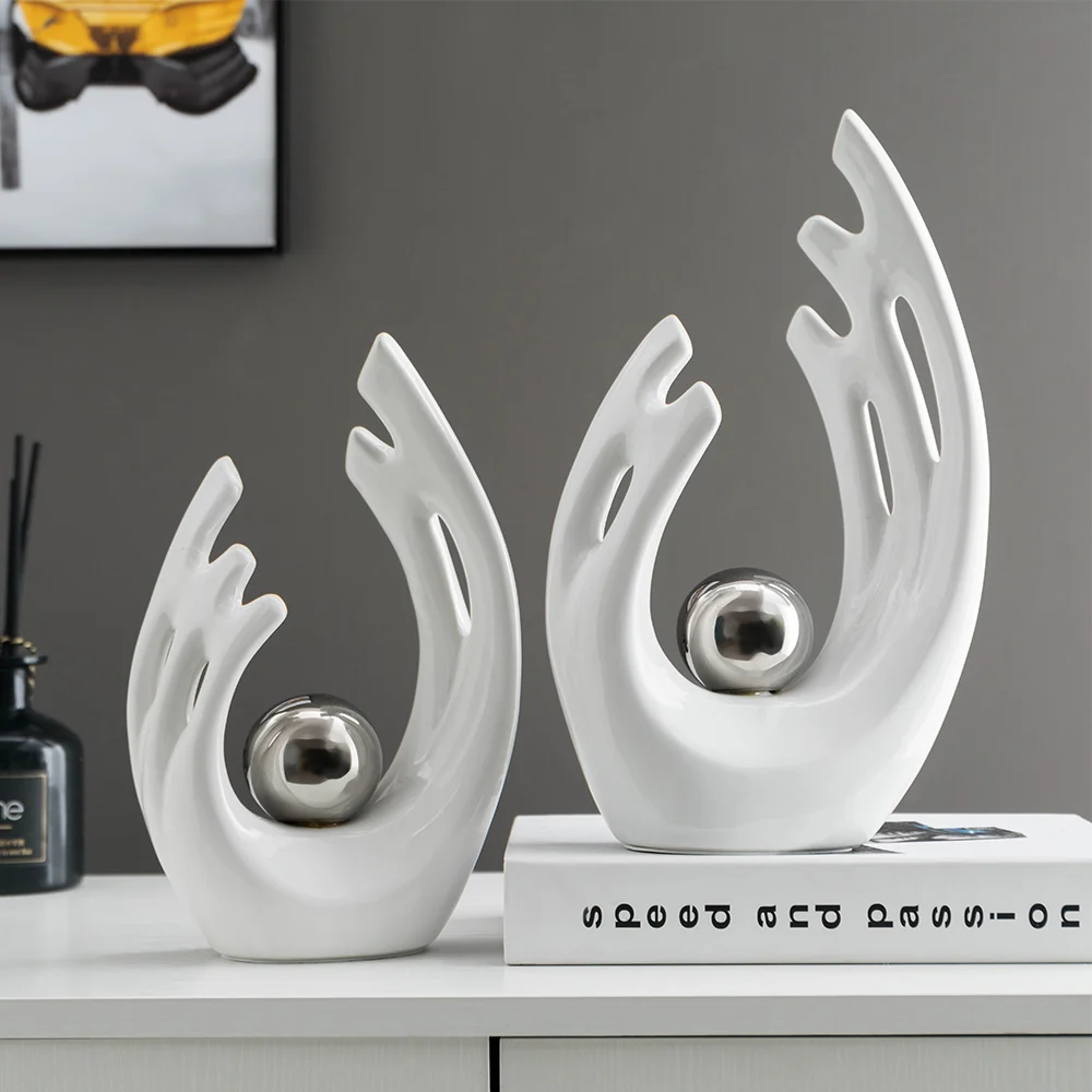 

Modern Simple home decor Ceramic Abstract art statue ornament Nordic sculpture Creative room decor desk Accessories craft gift