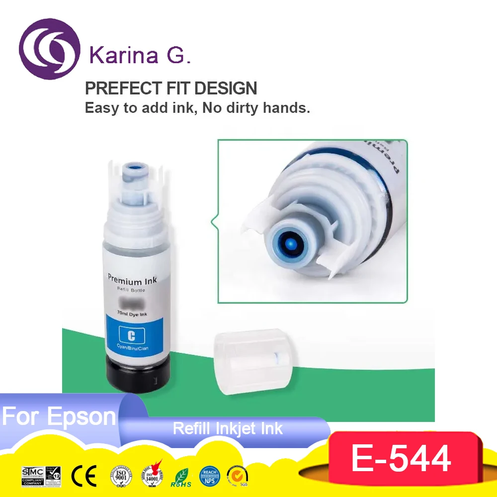 544 T544 Premium Color Compatible Bottle Water Based Refill Inkjet Ink for EcoT