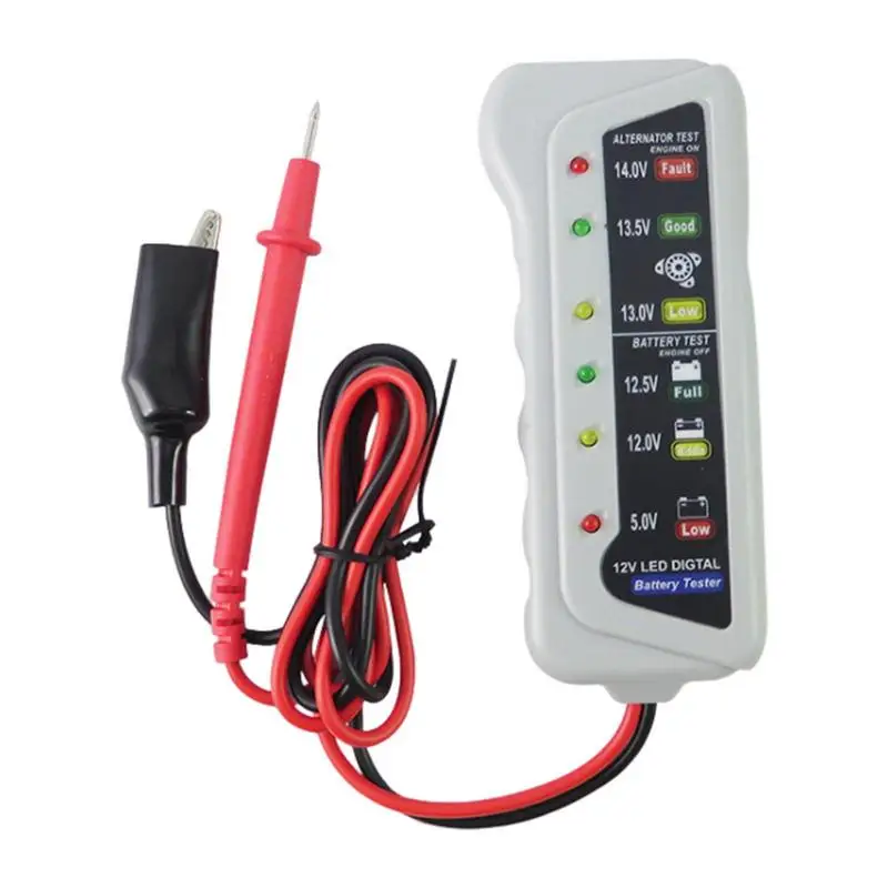 

6V 12V Car Battery Tester Battery Analyzer Test Tool Digital Analyzer Tester With LED Indicator Light Automotive Voltage Testers